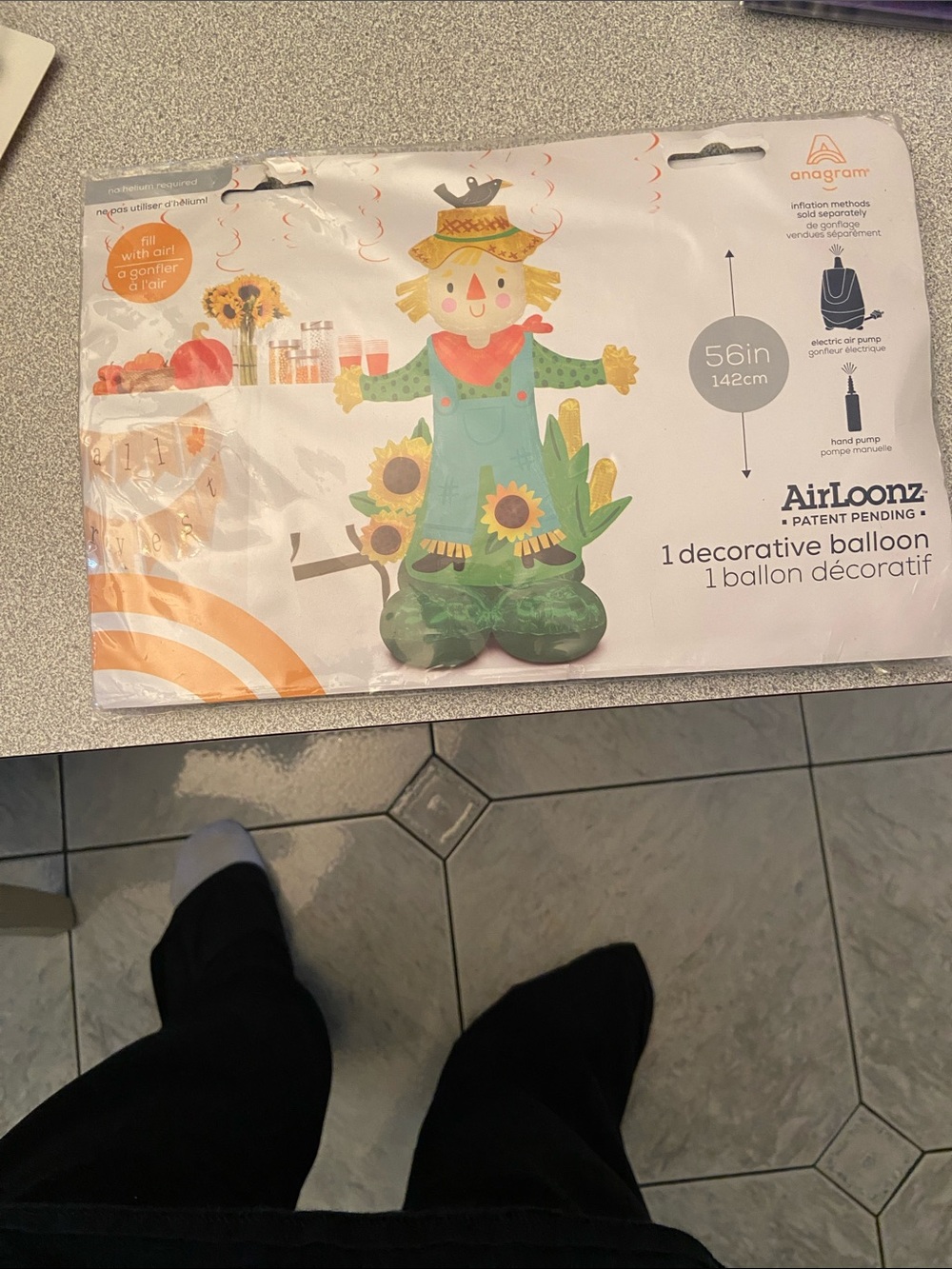 AirLoonz Green & Yellow Scarecrow Decorative Balloon
